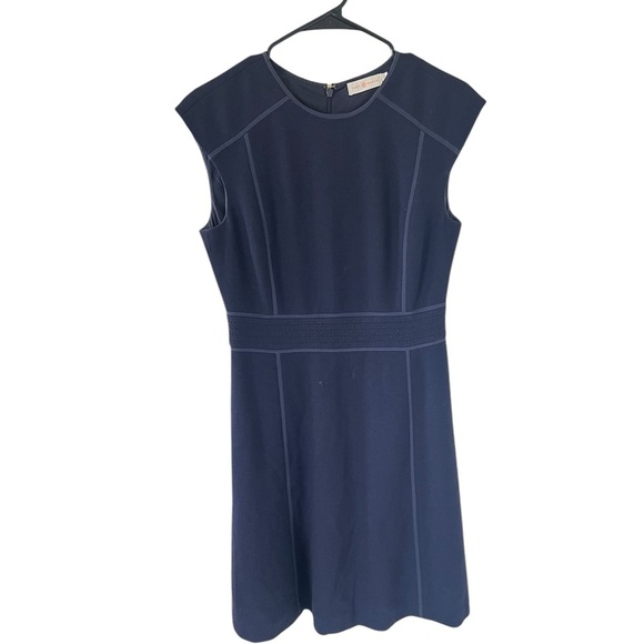 Tory Burch Wayde Midnight Blue Wool Crepe Midi Dress - Picture 3 of 7